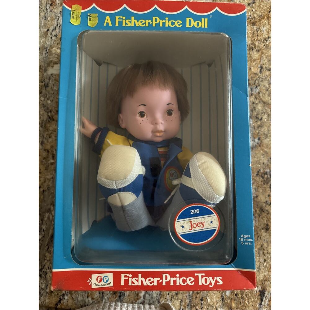 Vintage 1970s Fisher Price Joey Lapsitter Boy Original Outfit Doll New